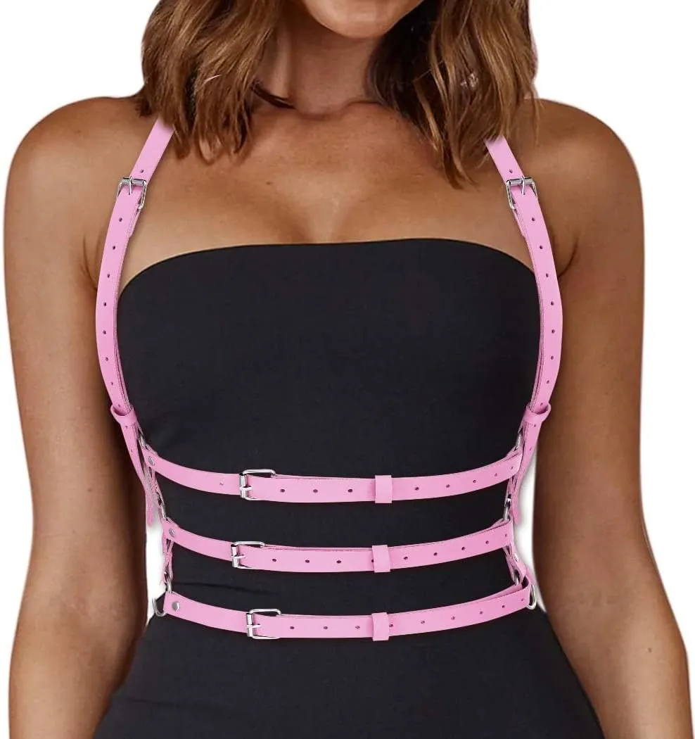 BODIY Plus Size Harness Punk Leather Harness Belts Women Fashion Rave Body Harness