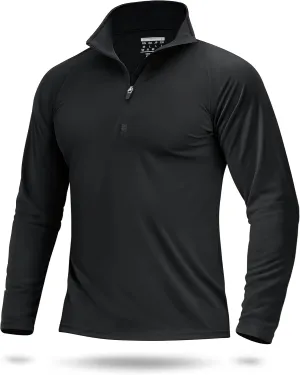 Boladeci Men's UPF 50  Sun Shirts 1/4 Zip Long Sleeve SPF UV Protection Lightweight Quick Dry Quarter Zip Golf Shirts