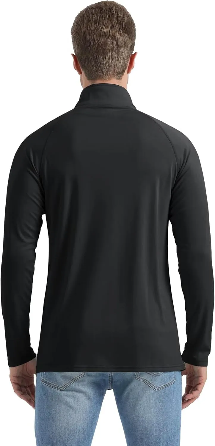 Boladeci Men's UPF 50  Sun Shirts 1/4 Zip Long Sleeve SPF UV Protection Lightweight Quick Dry Quarter Zip Golf Shirts