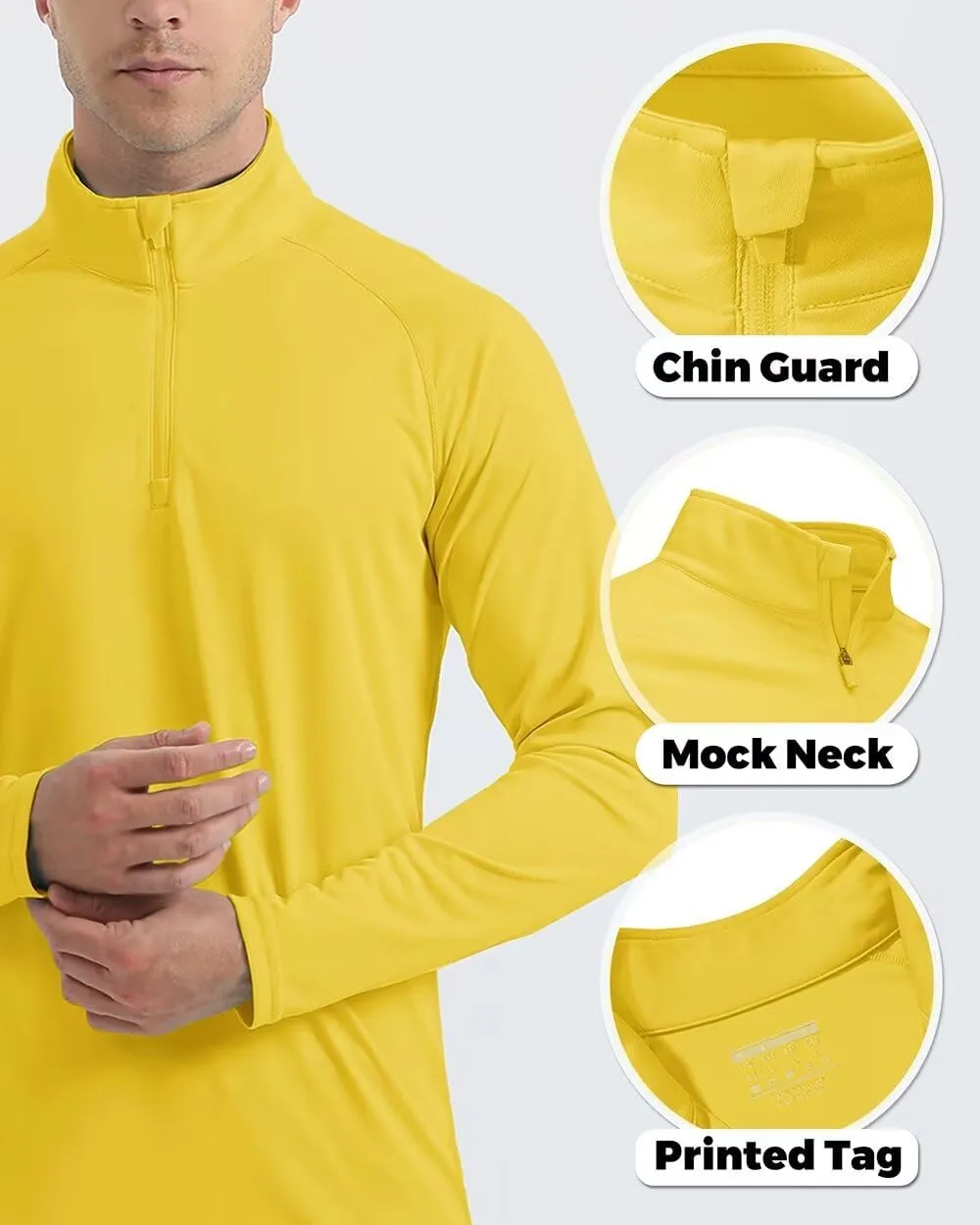 Boladeci Men's UPF 50  Sun Shirts 1/4 Zip Long Sleeve SPF UV Protection Lightweight Quick Dry Quarter Zip Golf Shirts