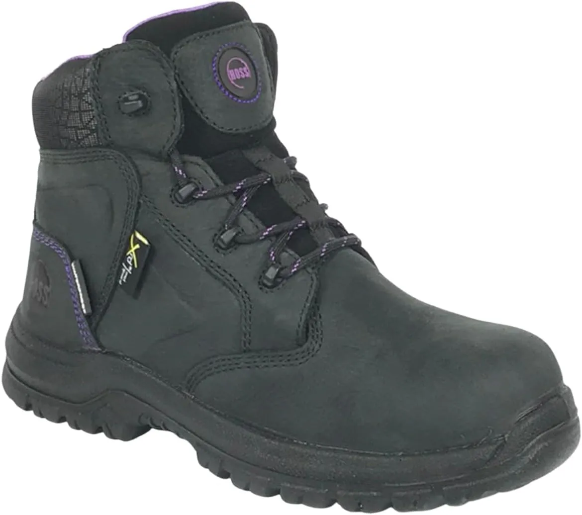 Boot Women's Lacy Met Guard Black Safety Toe Waterproof Work Non-Metallic