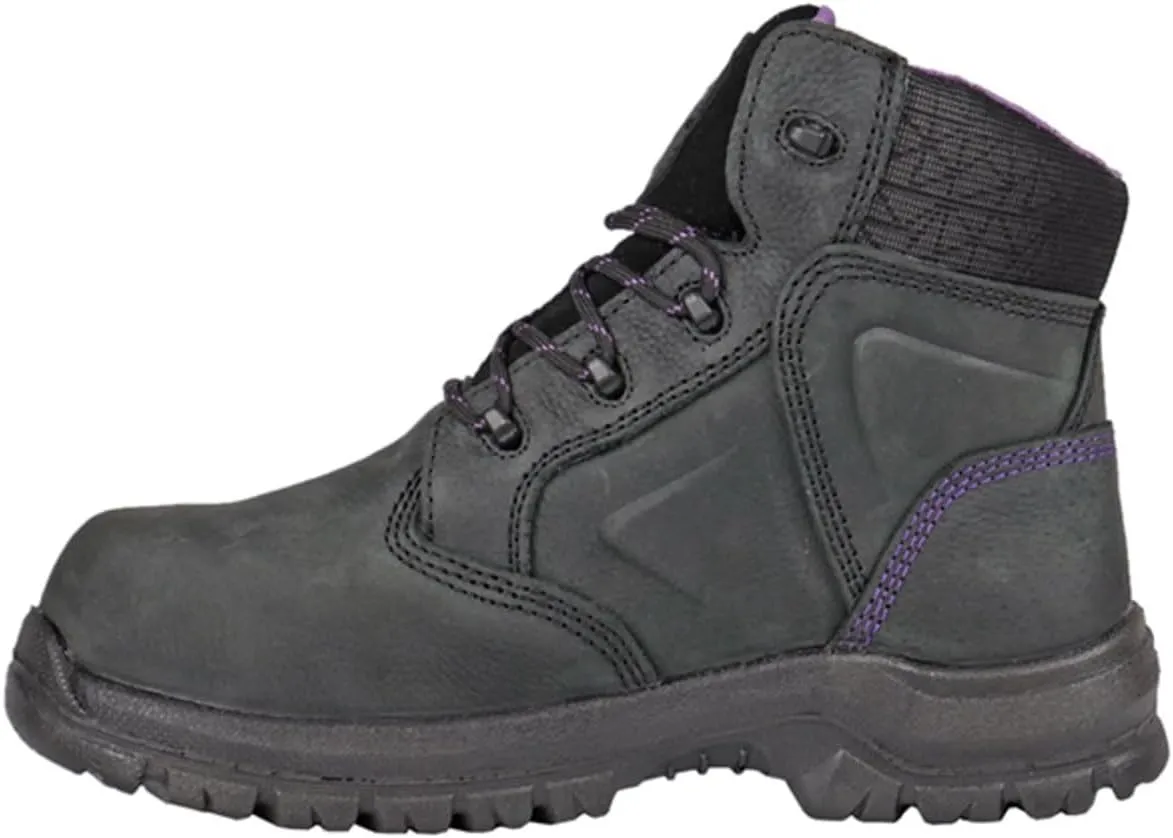 Boot Women's Lacy Met Guard Black Safety Toe Waterproof Work Non-Metallic
