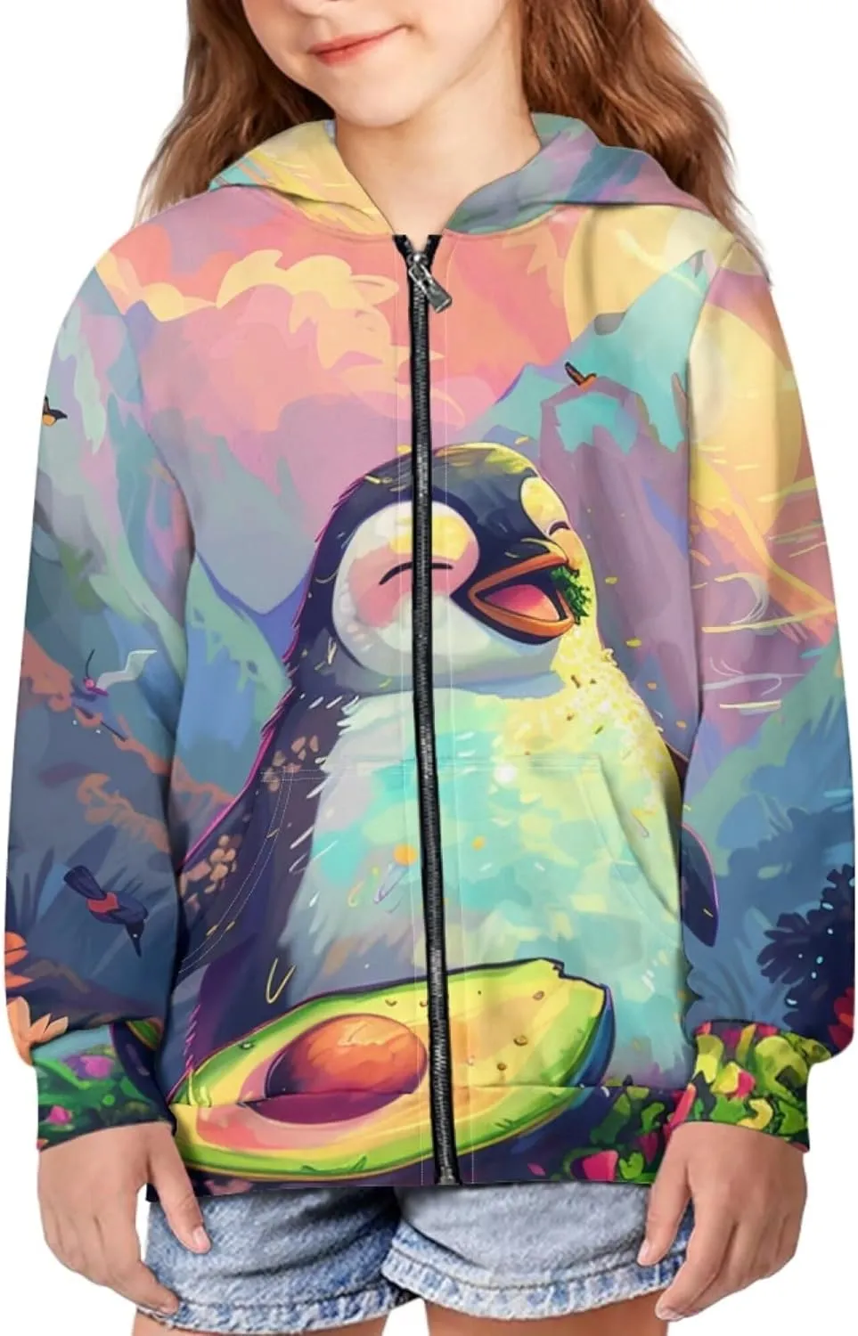 Boys Hoodies Kids Soft Comfy Lightweight Hooded Sweatshirt Girls Graphic Zip Up Hoodie Casual Fall Outdoor Coats