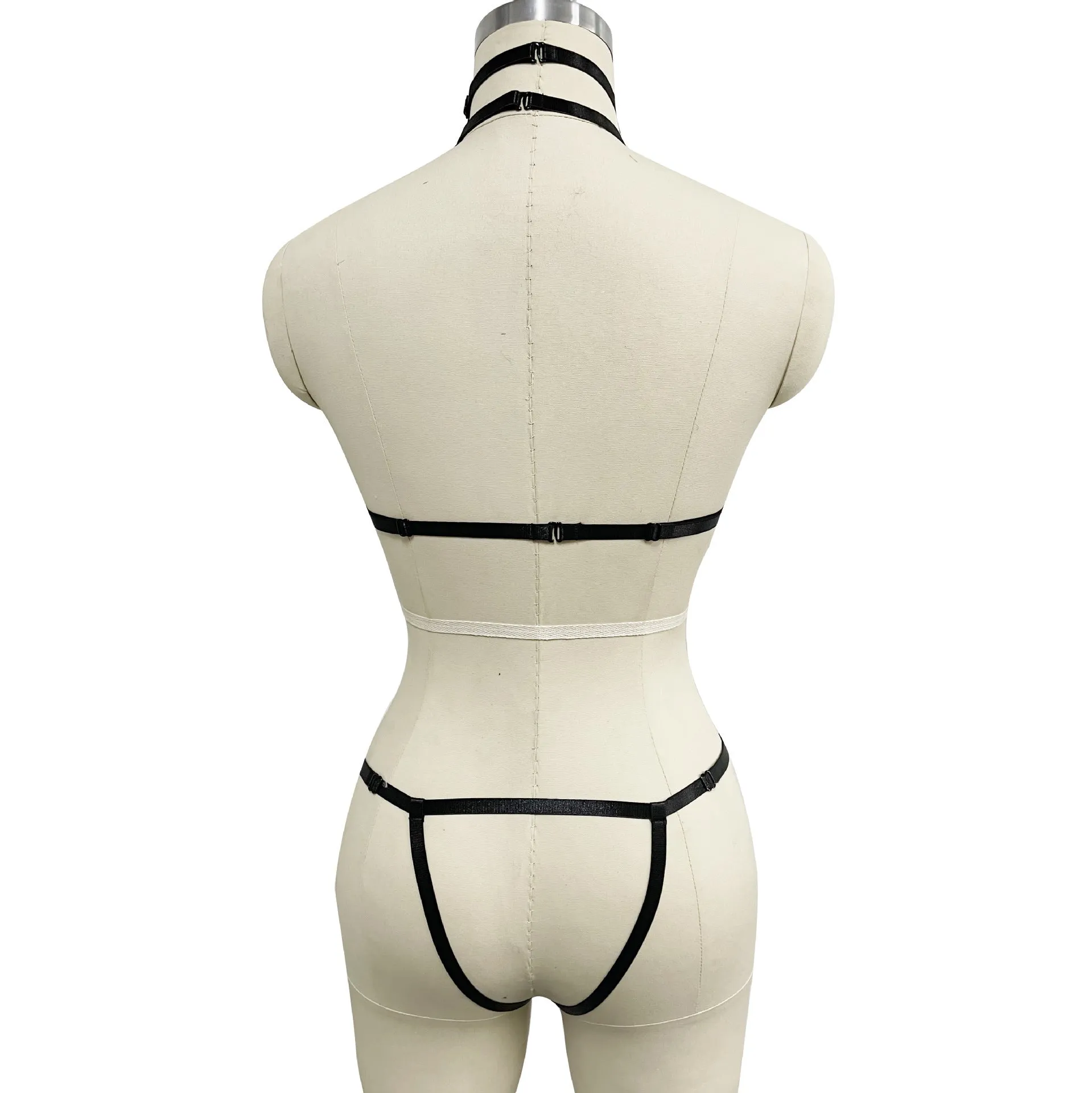 Bra Integrated European And American Style Gothic Harness Adjustable Body Binding Underwear Set