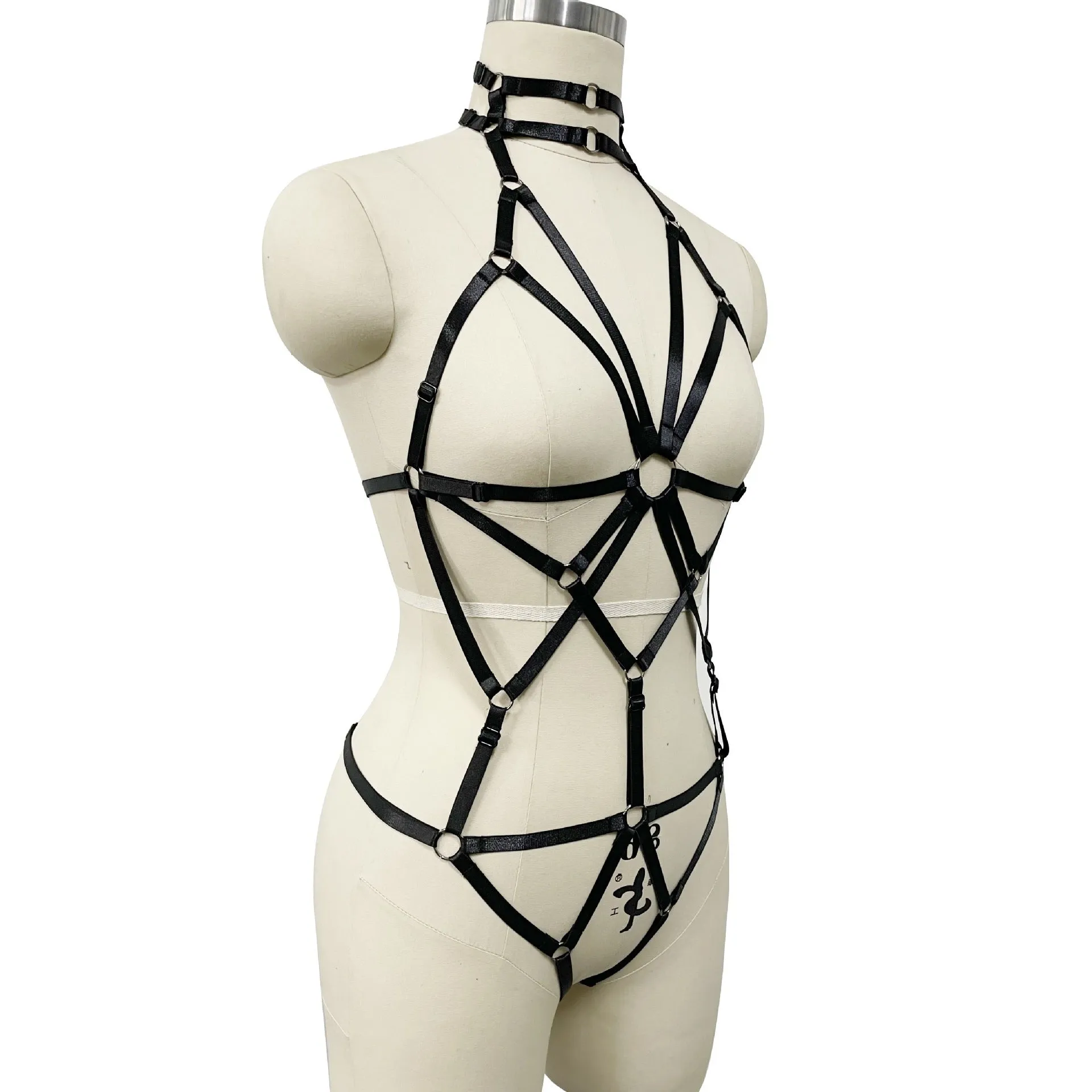 Bra Integrated European And American Style Gothic Harness Adjustable Body Binding Underwear Set