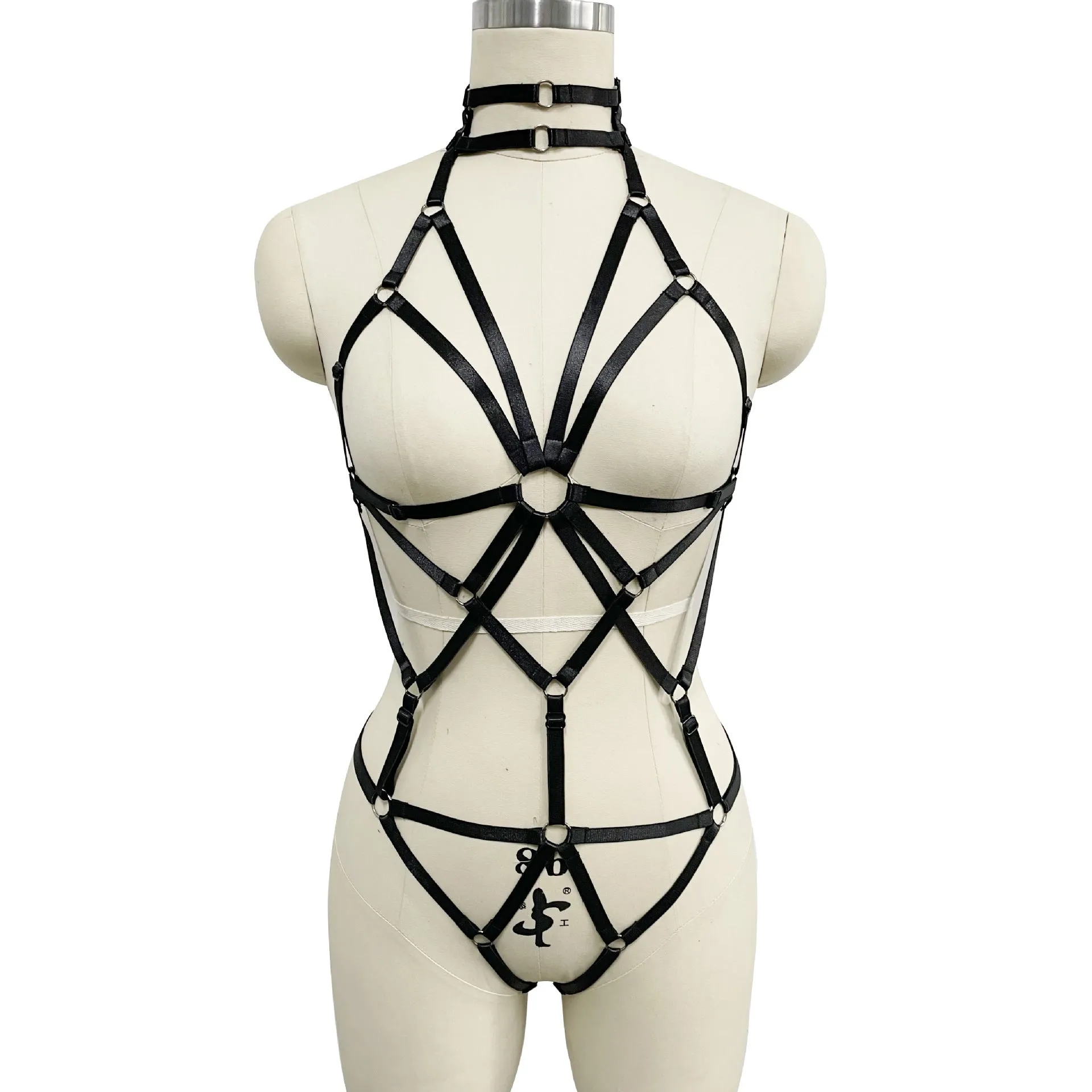 Bra Integrated European And American Style Gothic Harness Adjustable Body Binding Underwear Set