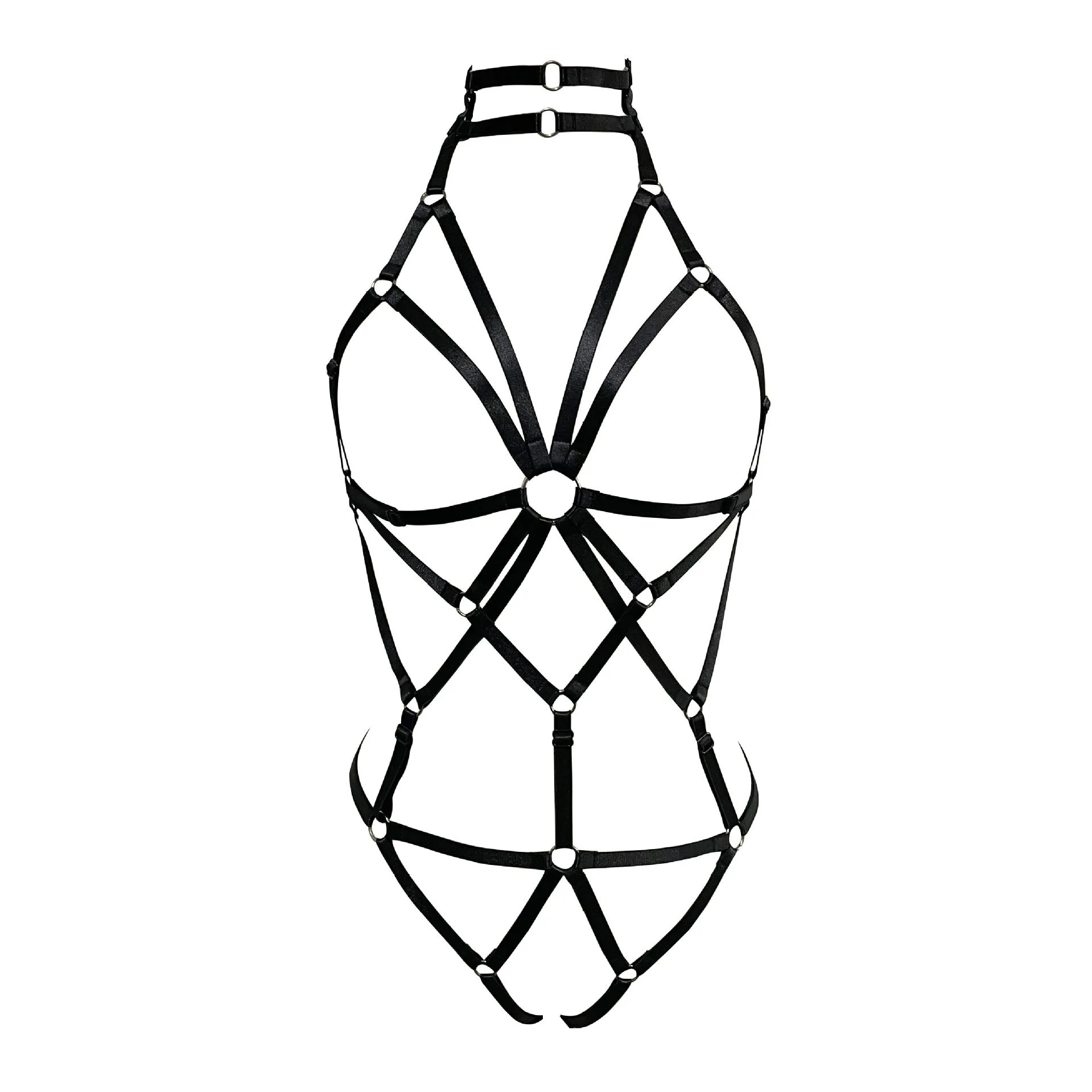 Bra Integrated European And American Style Gothic Harness Adjustable Body Binding Underwear Set