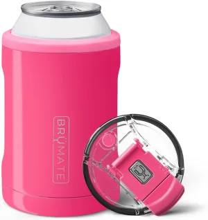 BrüMate Hopsulator Duo 2-in-1 Can Cooler Insulated for 12oz Cans   100% Leak Proof Tumbler with Lid | Can Insulated for Hard Seltzer, Beer, Soda and Energy Drinks