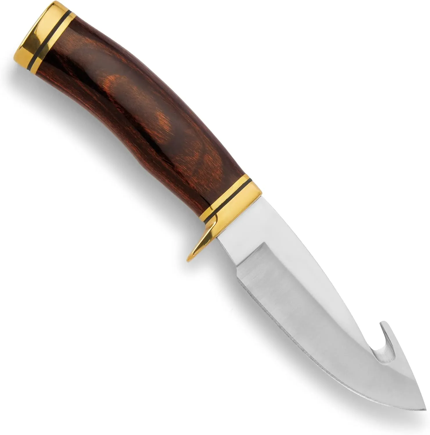 Buck Knives 191 Buck Zipper Guthook Fixed Blade Knife with Leather Sheath