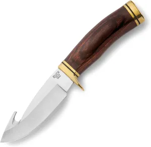 Buck Knives 191 Buck Zipper Guthook Fixed Blade Knife with Leather Sheath