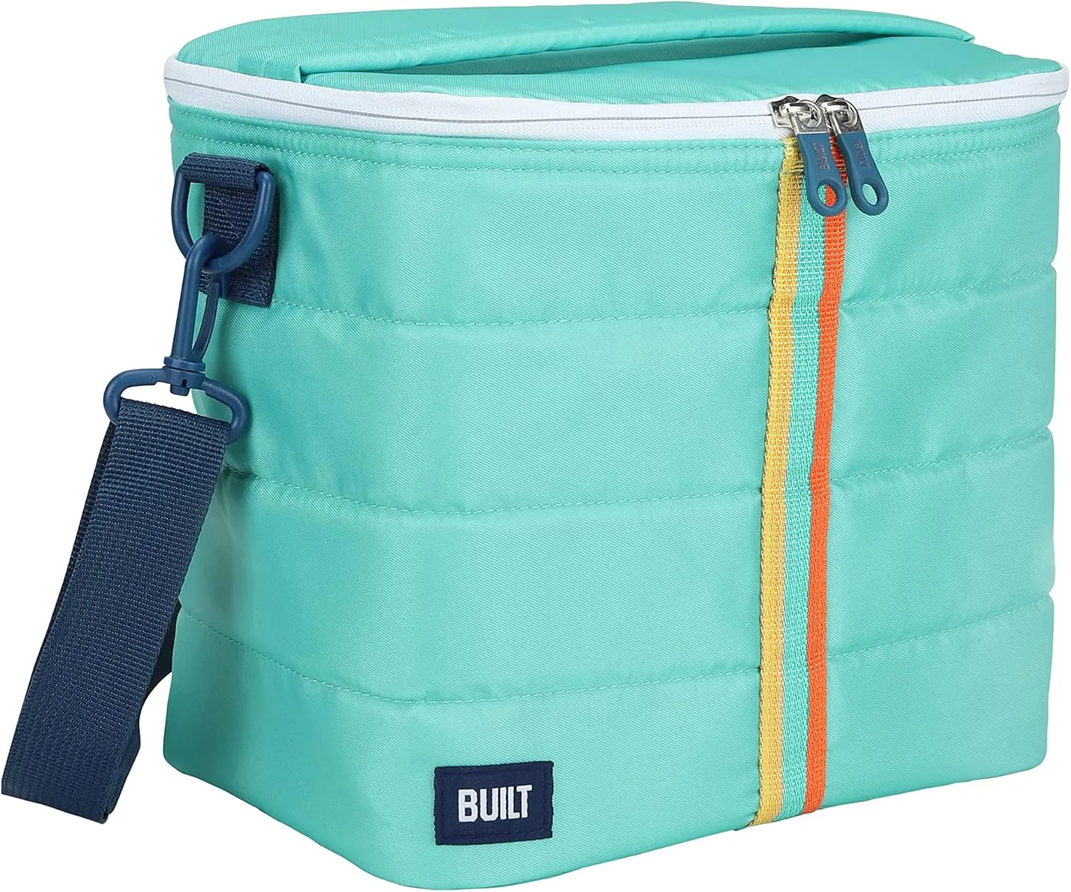 Built Puffer Crossbody Lunch Bag Lightweight, Insulated and Reusable, Blue Cockatoo, 13 Can Capacity