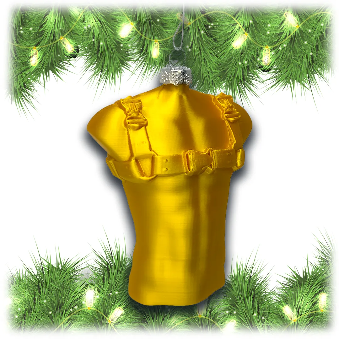 Bulldog Harness Holiday Christmas Ornament