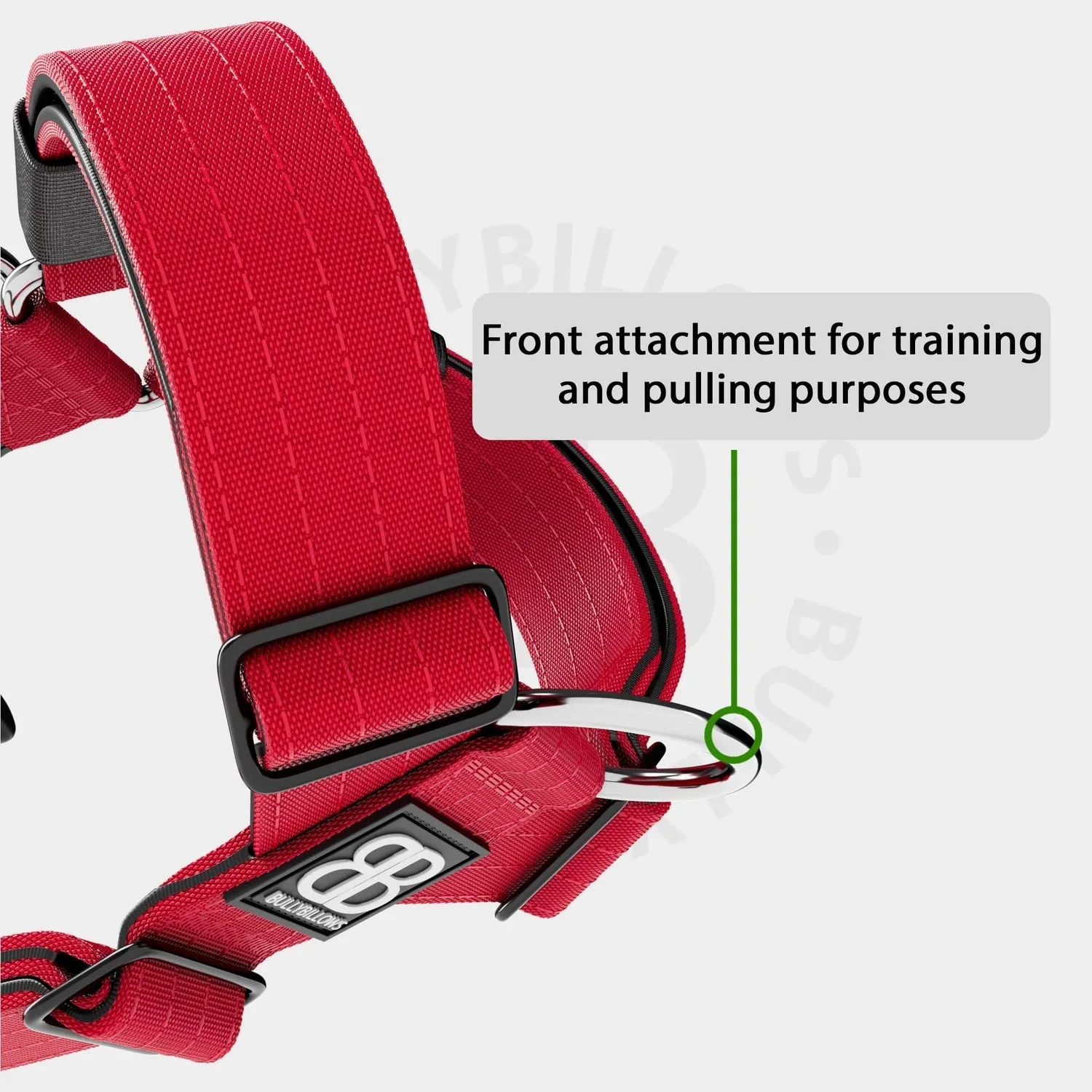 Bully Billows TRI-Harness® | Anti-Pull, Adjustable & Durable - Dog Trainers Choice - Red v2.0