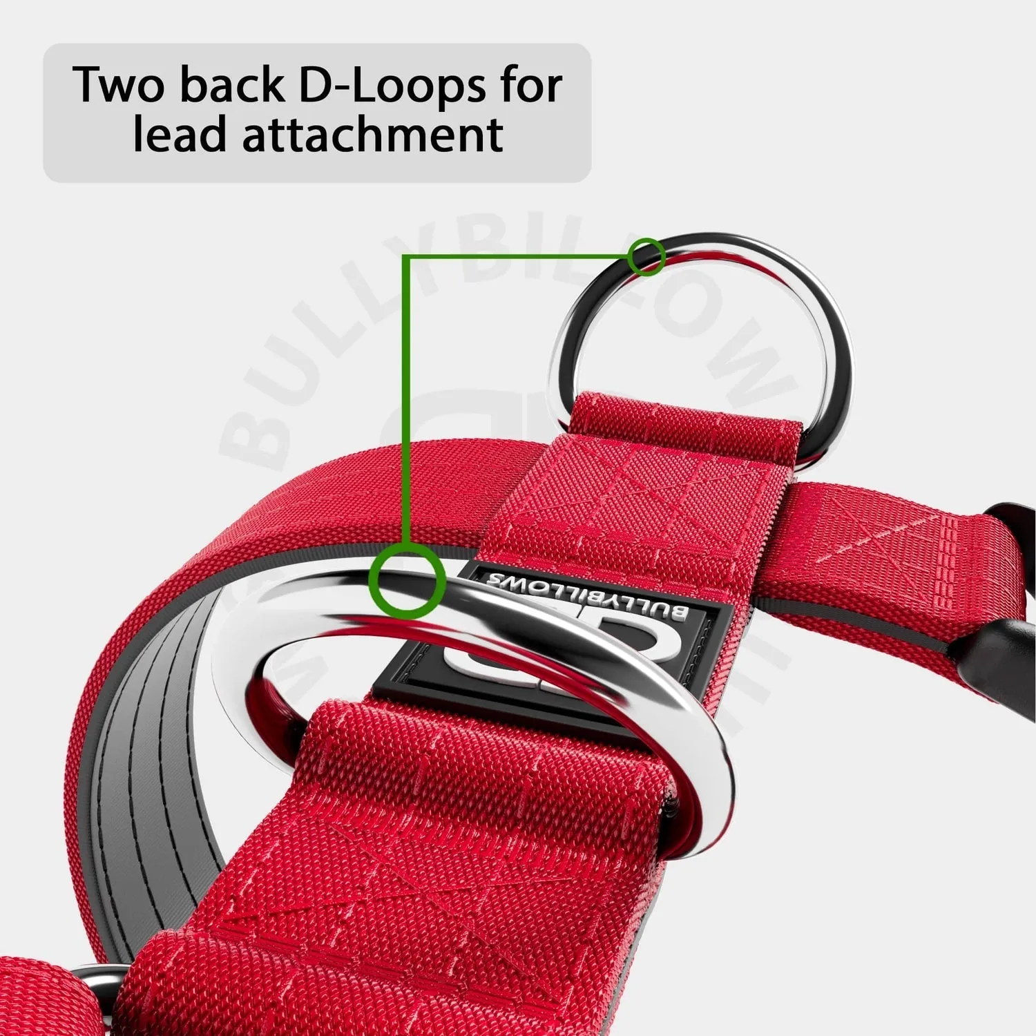Bully Billows TRI-Harness® | Anti-Pull, Adjustable & Durable - Dog Trainers Choice - Red v2.0