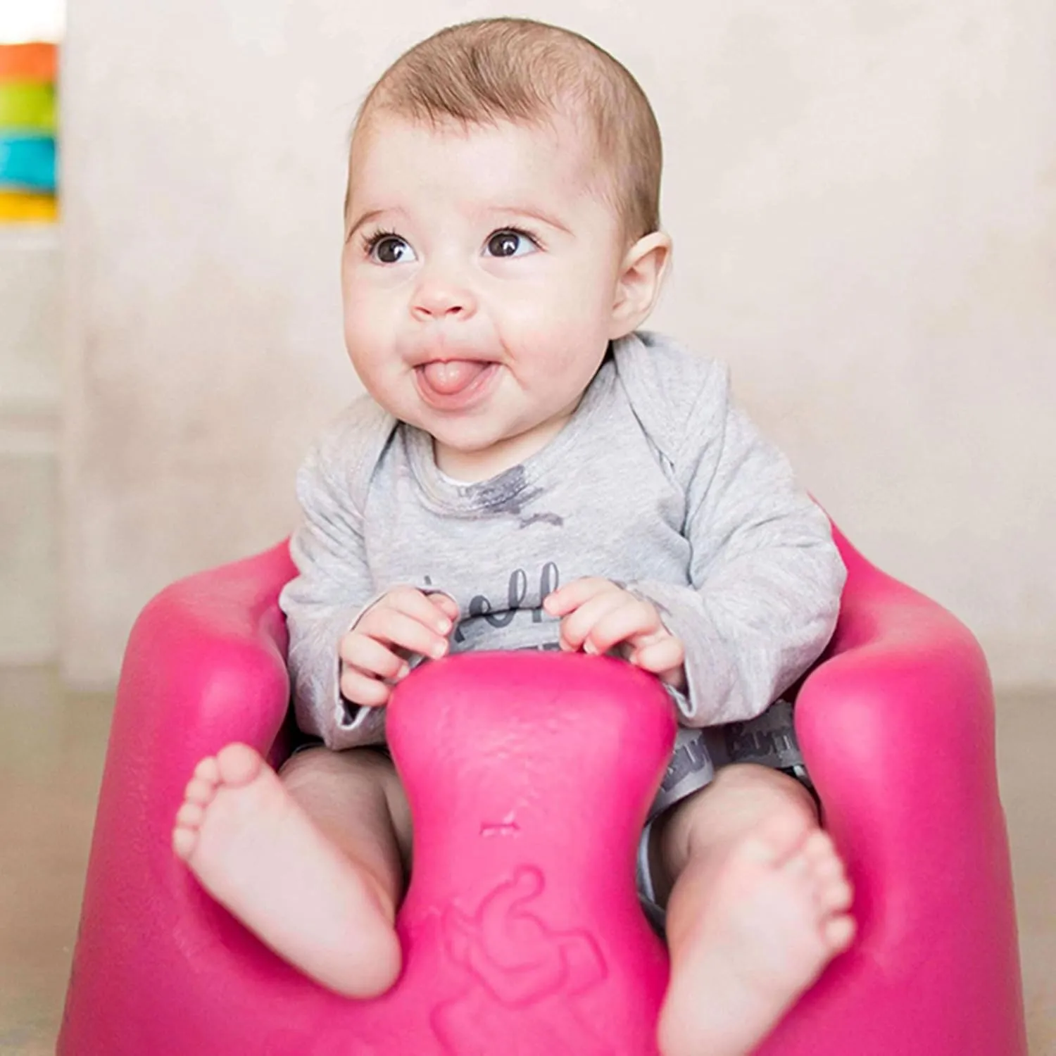 Bumbo Infant Floor Seat Baby Sit Up Chair and Sitting Support for 3 to 12 Months Old with 3 Point Adjustable Safety Strap, 2 Pack, Cradle Pink