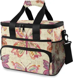 Butterfly Paisley Butterflies Cooler Bag Insulated Cooler Soft Sided Cooler 24 Can Portable Picnic Bag Large Leakproof Lunch Bag Box for Beach Grocery Camping Travel Car Men Women