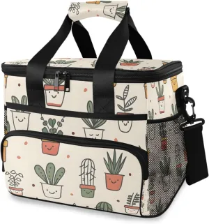 Cactus Tropical Plants Leaves Cooler Bag Insulated Cooler Soft Sided Cooler 24 Can Portable Picnic Bag Large Leakproof Lunch Bag Box for Beach Grocery Camping Travel Car Men Women
