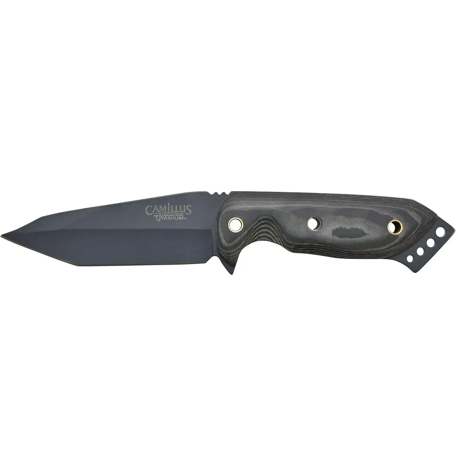 CAMILLUS 7.75" Durable Rust&Corrosion-Resistant AUS-8 Japanese Steel Full Tang Construction Micarta Handle Tactical Hunting Fixed Blade Knife with Ballistic Nylon Sheath
