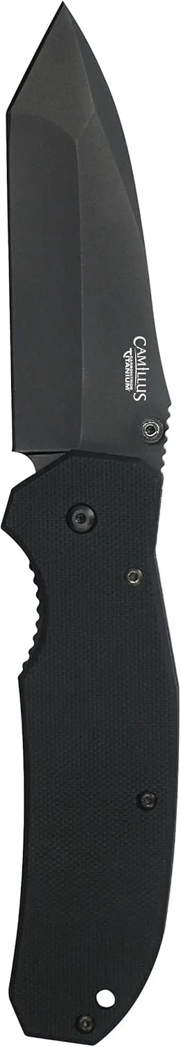 Camillus Tanto 8.25" Durable Lightweight Rust&Corrosion-Resistant VG10 Stainless Steel Everyday Carry Folding Pocket Knife with G10 Handle