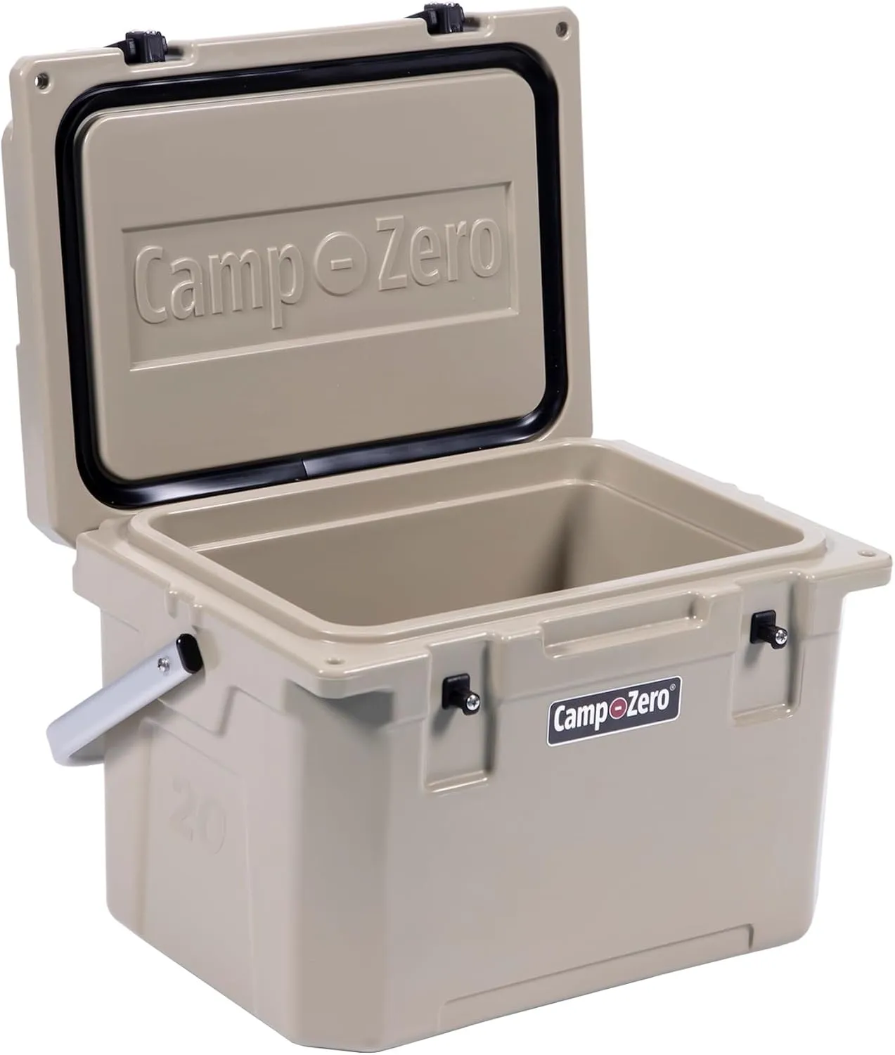 CAMP-ZERO 21 Quart Rotomolded Hard Cooler - Insulated Ice Chest with 4 Cup Holders - Bear-Proof Travel Ice Box for Beverage, Drink, BBQ, Fishing, Camping, Outdoor