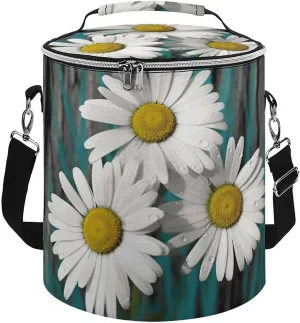 Camping Cooler Bag, Daisy Flowers Print Portable Ice Pack Outdoor Cooler Bag Picnic Cooler Bag Foldable Cooler Bag, style