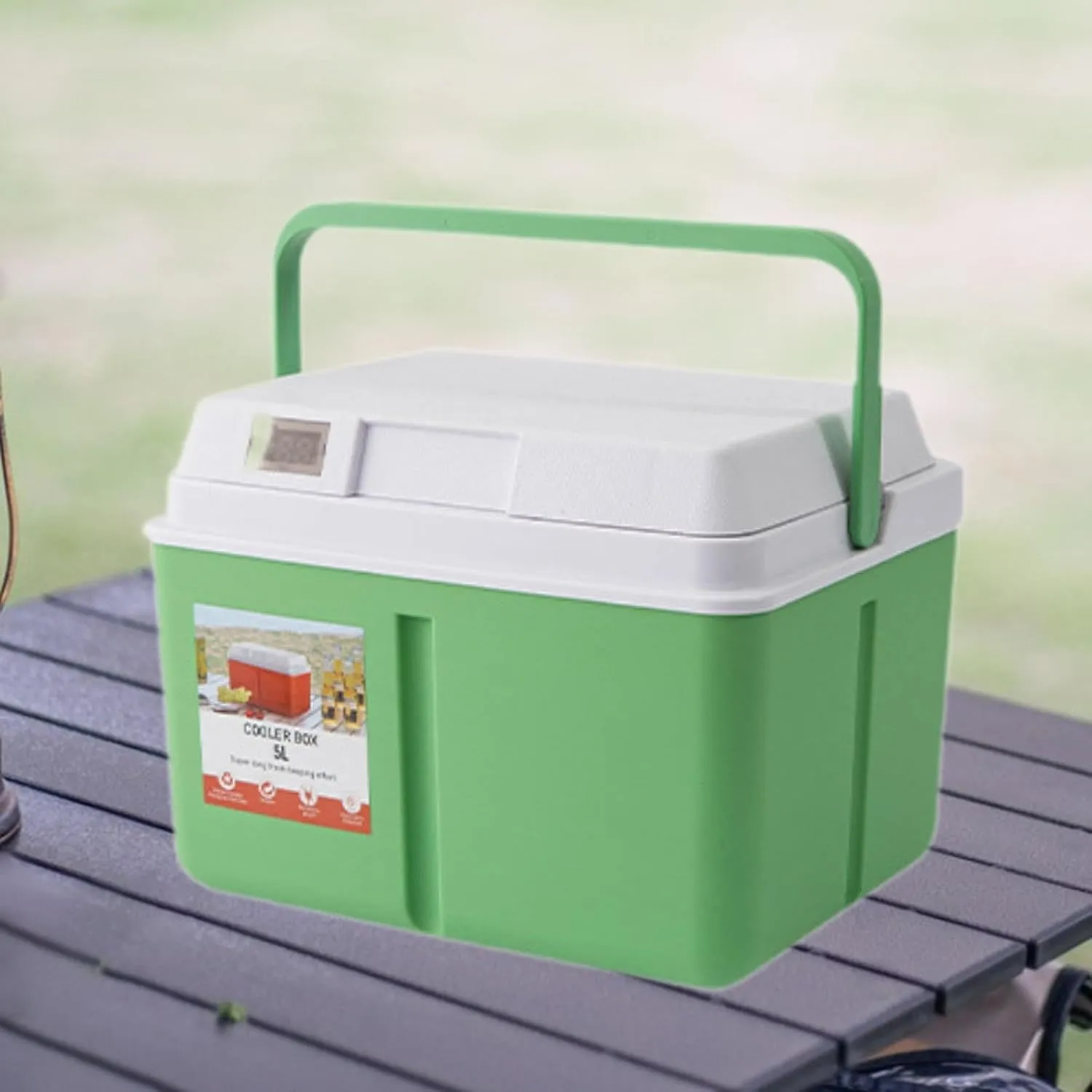 Camping Cooler Box Cold and Hot Insulated Case Sturdy Multipurpose for Outdoor Picnic Food Preservation Box with Carry Handle