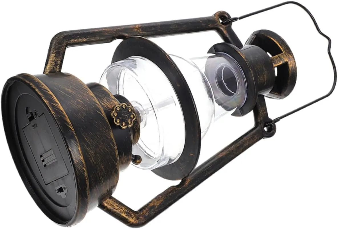Camping Lantern Rechargeable Outdoor Led Tent Light Handheld Camping Lamp Solar Powered Vintage Oil Lamp Style Perfect for Hiking