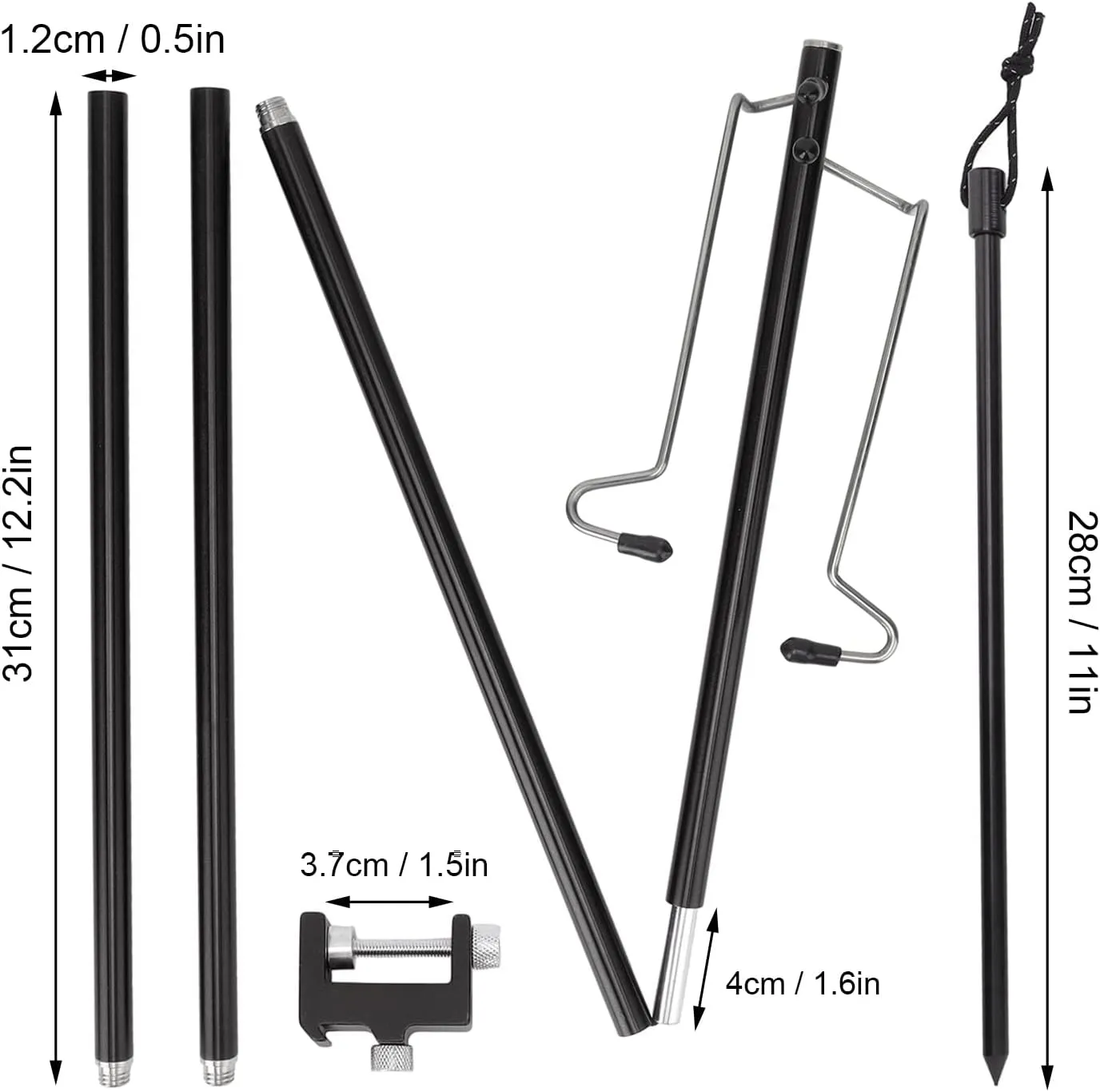 Camping Lantern Stand, Portable Camping Folding Lamp Pole, Lightweight Collapsible Aluminum Lantern Stand for Outdoor Picnic, Fishing, Backpacking, Camping, Garden BBQ