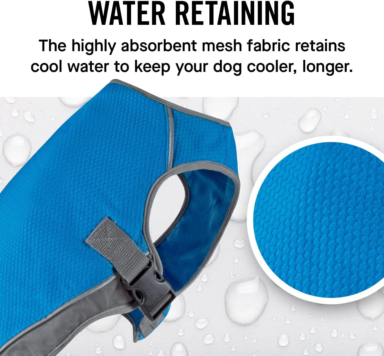 Canada Pooch Dog Cooling Vest - Evaporative Cooling Vest for Dogs with Breathable Mesh Material & Reflective Lining, Adjustable Dog Cooling Vest (32 (31-33" Back Length), Aqua)