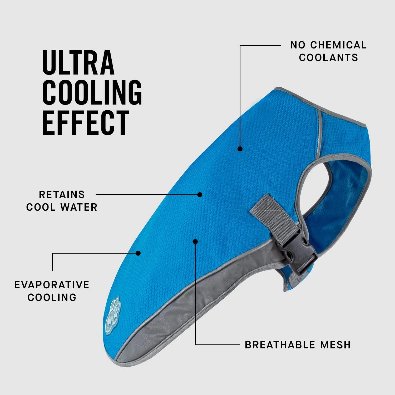 Canada Pooch Dog Cooling Vest - Evaporative Cooling Vest for Dogs with Breathable Mesh Material & Reflective Lining, Adjustable Dog Cooling Vest Great for Dogs 22 (21-23" Back Length), Aqua