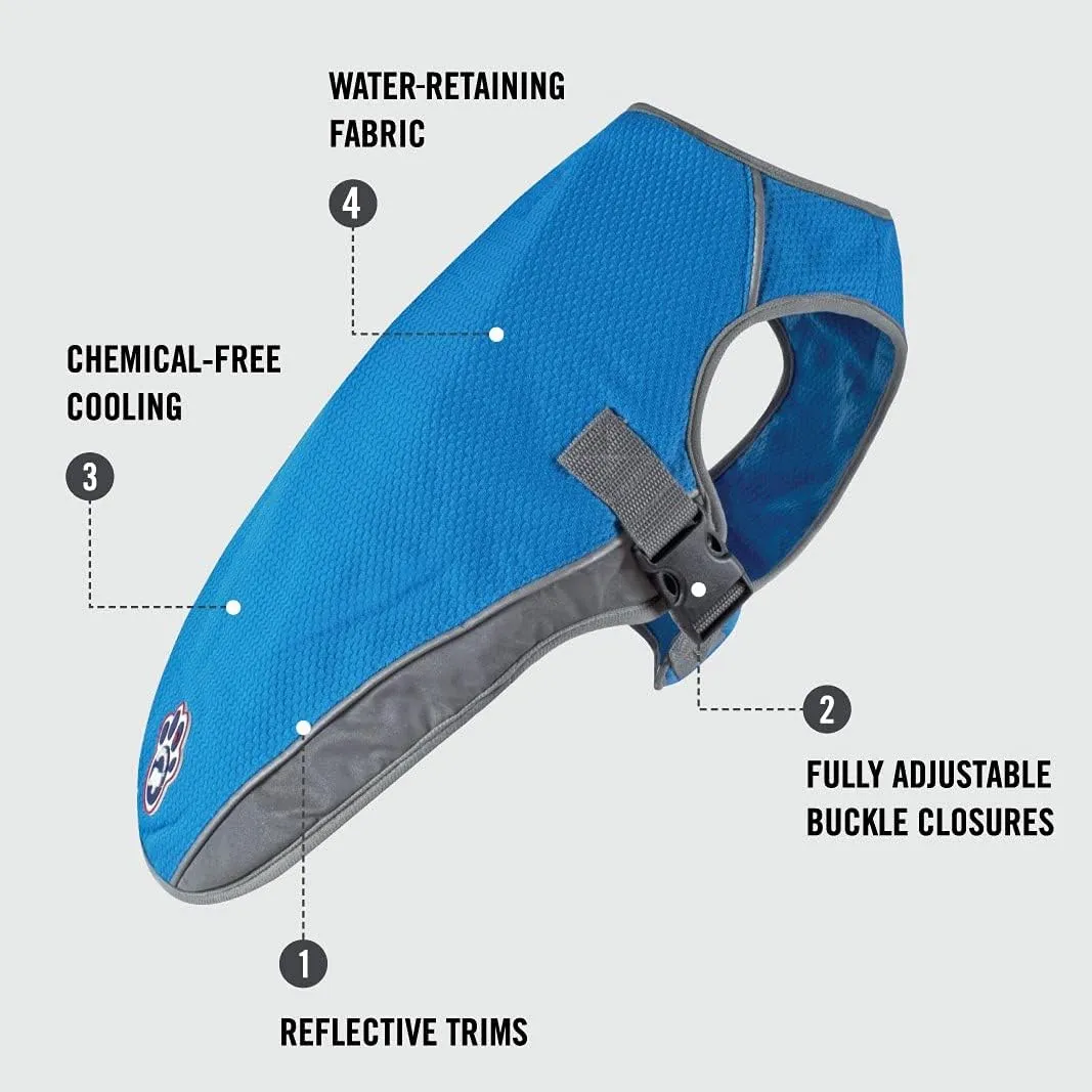 Canada Pooch Dog Cooling Vest - Evaporative Cooling Vest for Dogs with Breathable Mesh Material & Reflective Lining, Adjustable for Dogs 8 (7-9" Back Length), Rainbow