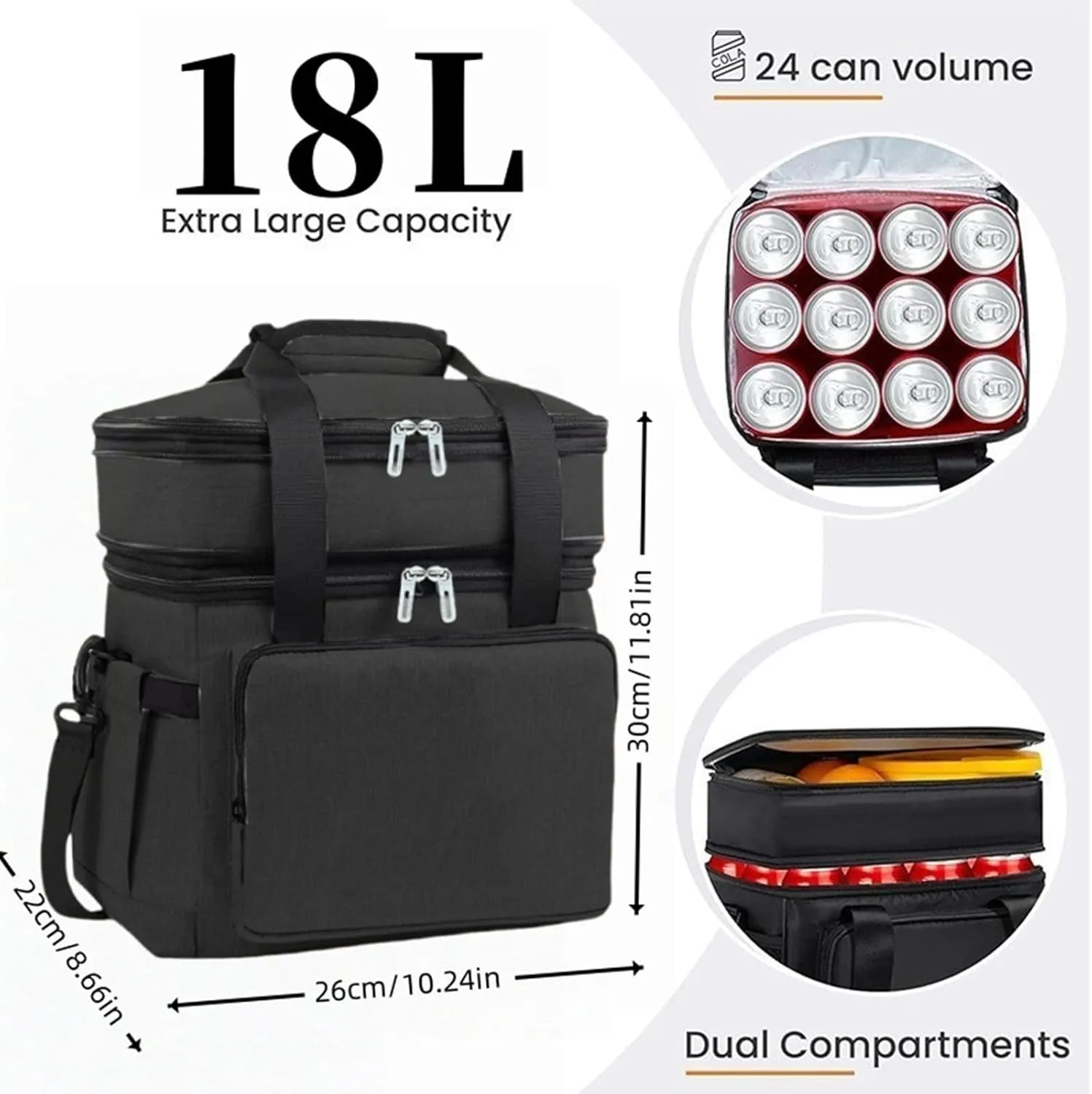 Car Camping Coolers for Abarth 500/595/600/695/Fastback/Pulse/Punto/Ritmo, Leak Proof Cooler, Portable Lightweight Ice Chest Box, Compartments Waterproof Insulated Bag