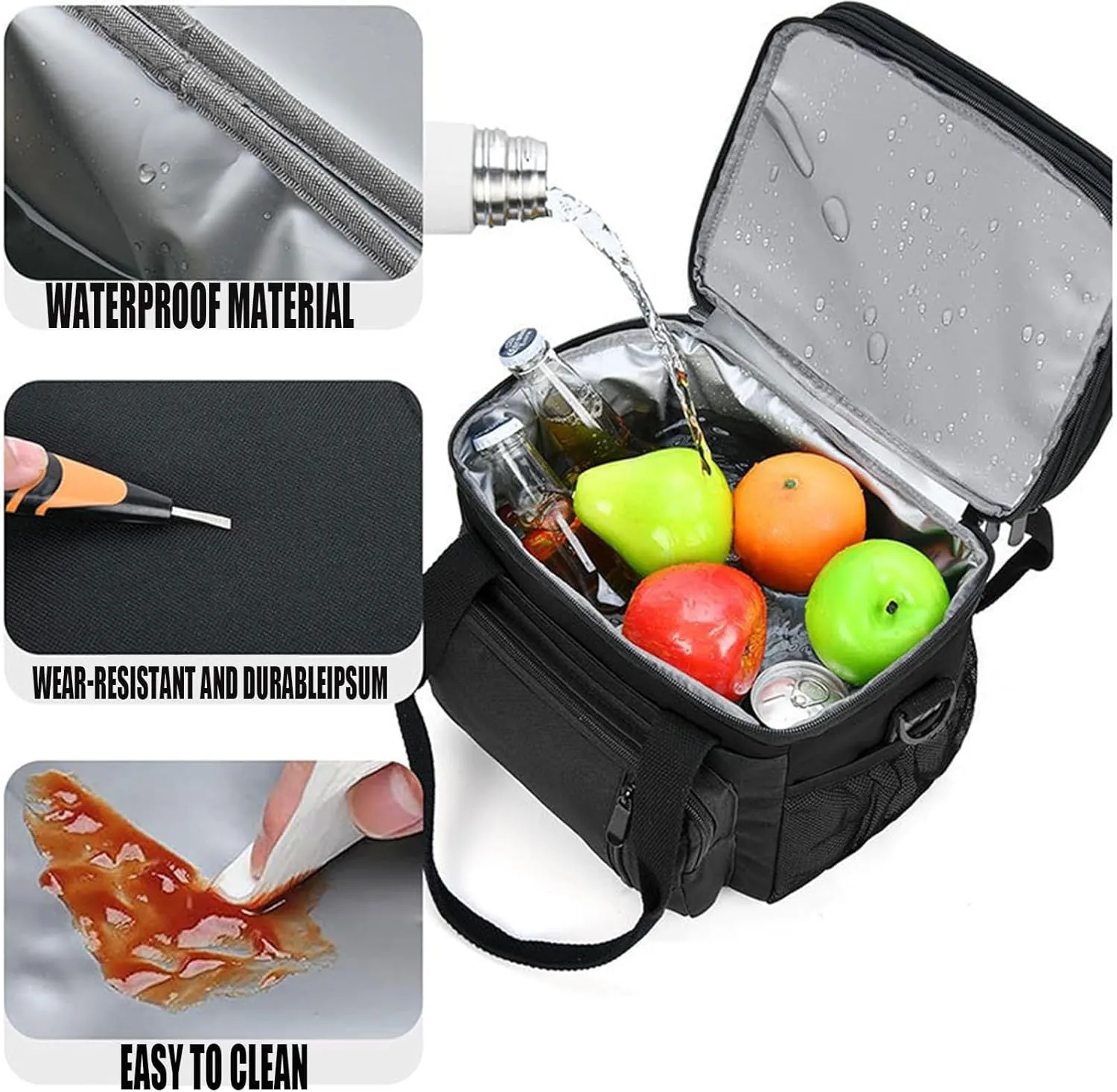 Car Camping Coolers for Abarth 500/595/600/695/Fastback/Pulse/Punto/Ritmo, Leak Proof Cooler, Portable Lightweight Ice Chest Box, Compartments Waterproof Insulated Bag