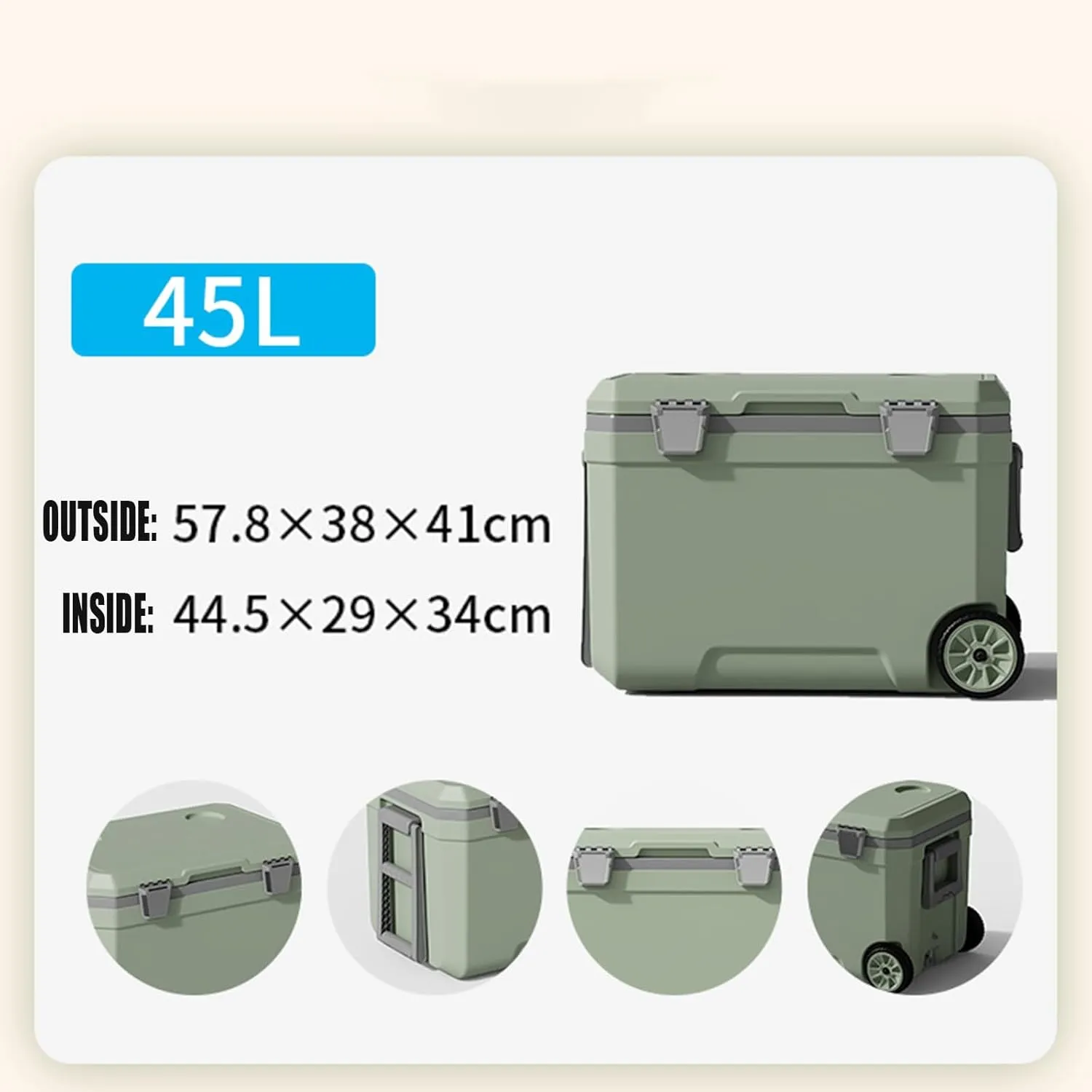 Car Camping Coolers for Bentley Eight/Mark VI/Mulsanne/R Type/T-Series/Turbo R, Waterproof Portable Cooler, Leak Proof Picnic Insulated Bag, Ultra-Light Premium Ice Chest Box,A-Green-45L