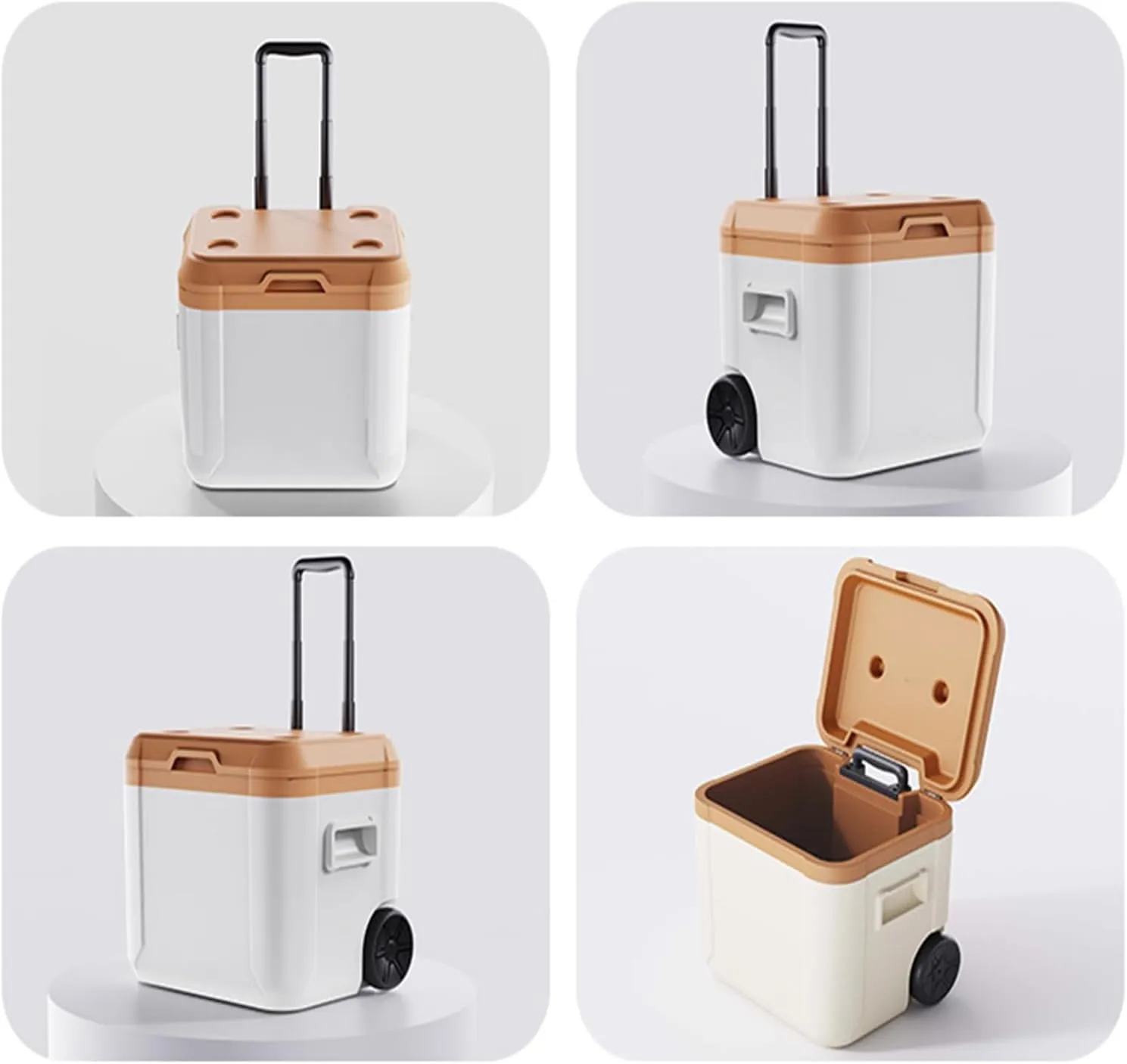 Car Camping Coolers for Cadillac Celestiq/Concept/CT4/CT5/CT6/Escalade/XT5/XT6/BLS, Leak Proof Cooler, Portable Lightweight Ice Chest Box, Compartments Waterproof Insulated Bag,B-Brown