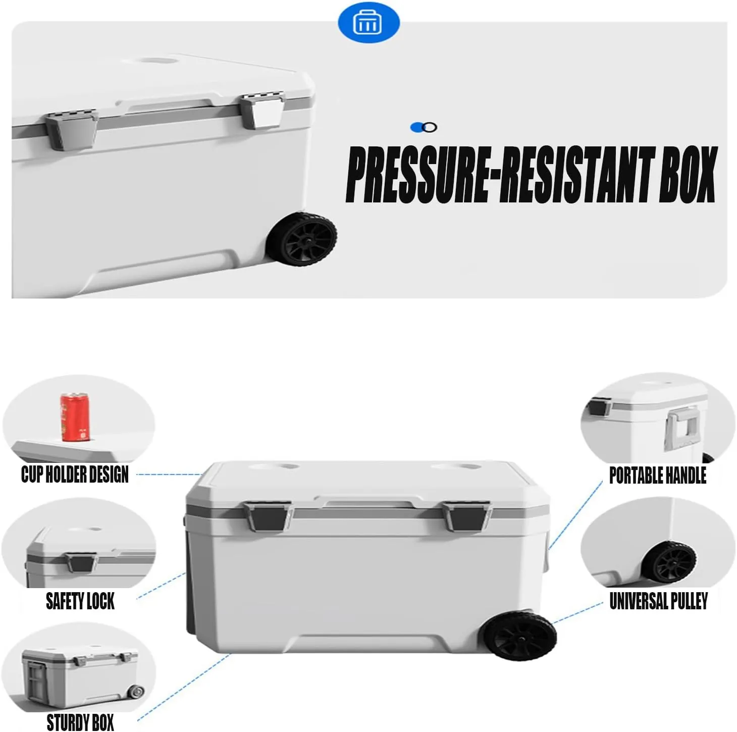Car Camping Coolers for Jaguar XE/XF/E-Type/Mark 2/Mark X/S-Type/X-Type/XJ/XJS, Waterproof Portable Cooler, Leak Proof Picnic Insulated Bag, Ultra-Light Premium Ice Chest Box,C-Blue-70L