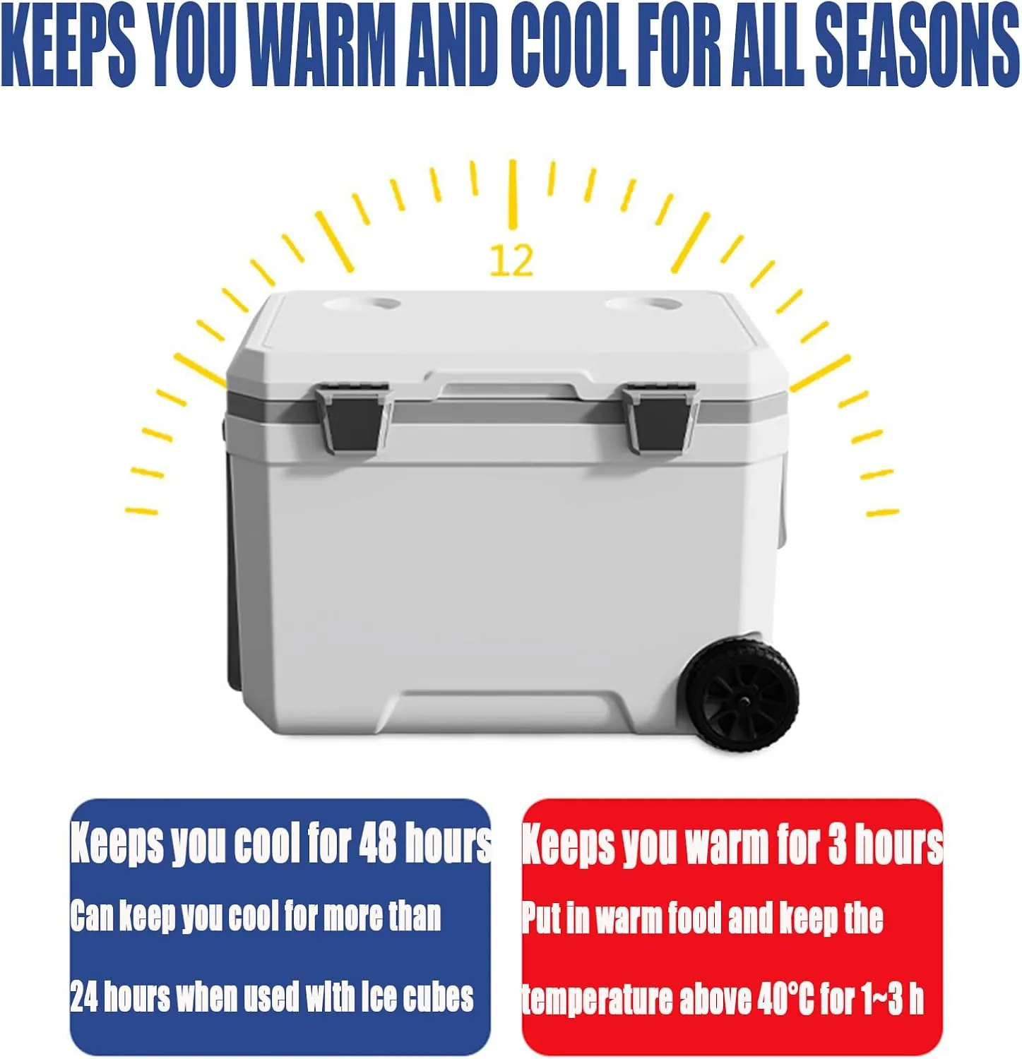 Car Camping Coolers for Jaguar XE/XF/E-Type/Mark 2/Mark X/S-Type/X-Type/XJ/XJS, Waterproof Portable Cooler, Leak Proof Picnic Insulated Bag, Ultra-Light Premium Ice Chest Box,C-Blue-70L