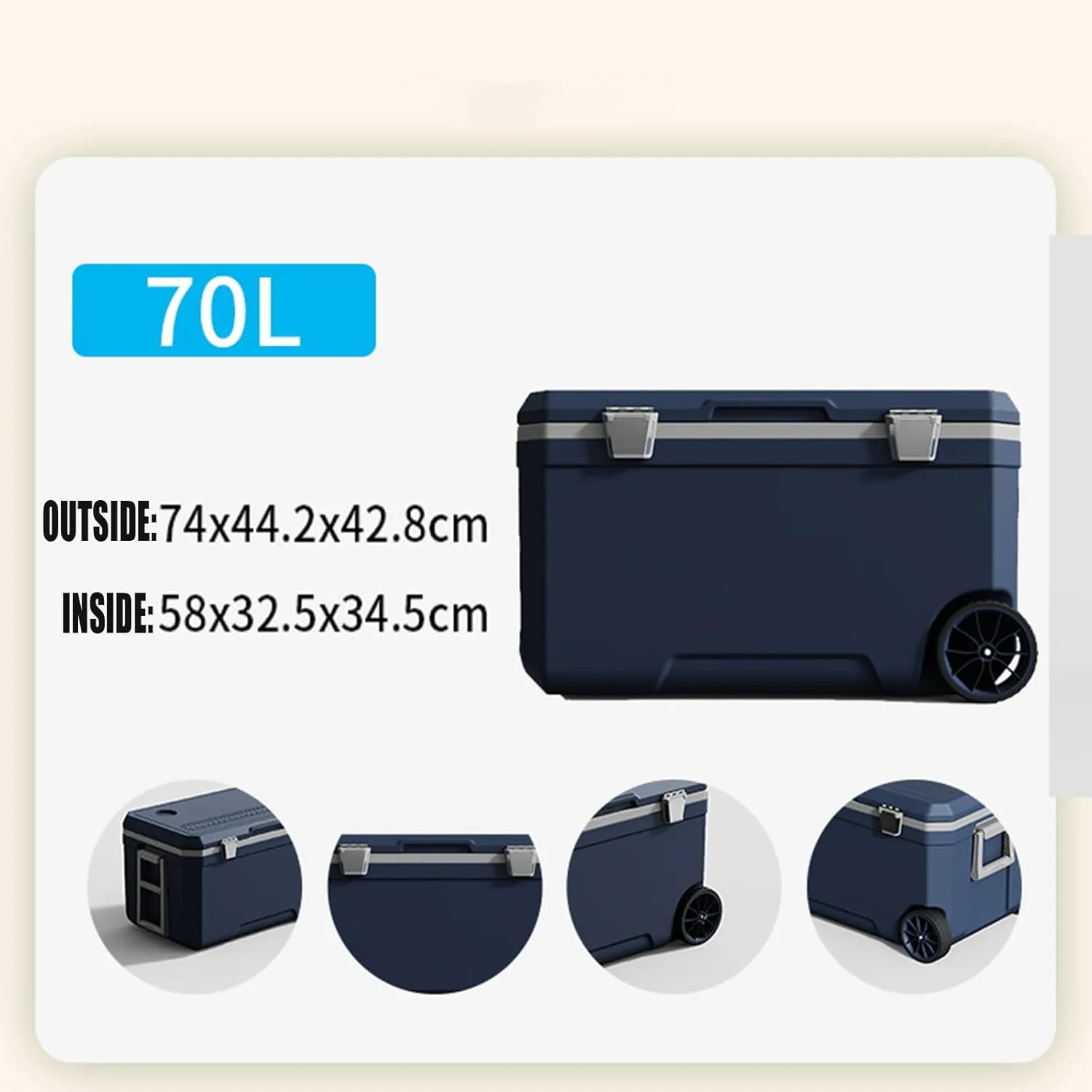 Car Camping Coolers for Jaguar XE/XF/E-Type/Mark 2/Mark X/S-Type/X-Type/XJ/XJS, Waterproof Portable Cooler, Leak Proof Picnic Insulated Bag, Ultra-Light Premium Ice Chest Box,C-Blue-70L