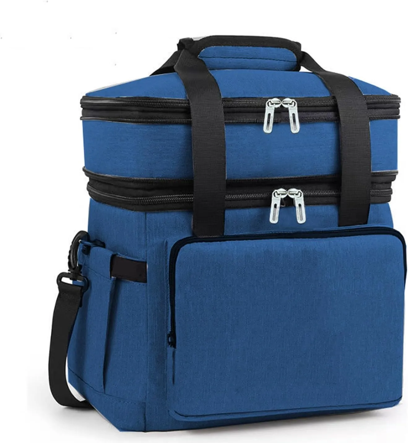 Car Camping Coolers for Renault Caravelle/Dauphine/Express/Laguna/Modus, Leak Proof Cooler, Portable Lightweight Ice Chest Box, Compartments Waterproof Insulated Bag,C-Blue