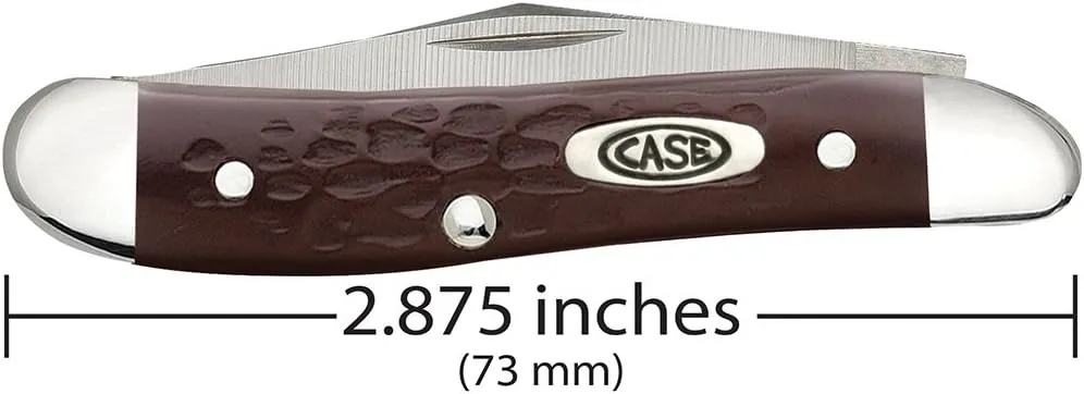 Case WR XX Pocket Knife Brown Synthetic Jigged Peanut Item #046 - (6220 SS) - Length Closed: 2 7/8 Inches