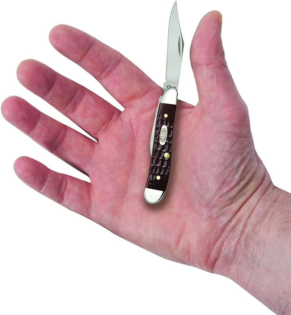 Case WR XX Pocket Knife Brown Synthetic Jigged Peanut Item #046 - (6220 SS) - Length Closed: 2 7/8 Inches