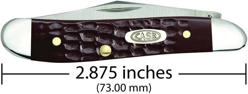 Case WR XX Pocket Knife Brown Synthetic Jigged Peanut Item #046 - (6220 SS) - Length Closed: 2 7/8 Inches