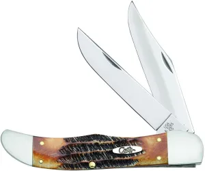 Case WR XX Pocket Knife Burnt 6.5 Bonestag Folding Hunter W/Sheath Item #3574 - (6.5265 SS) - Length Closed: 5 1/4 Inches