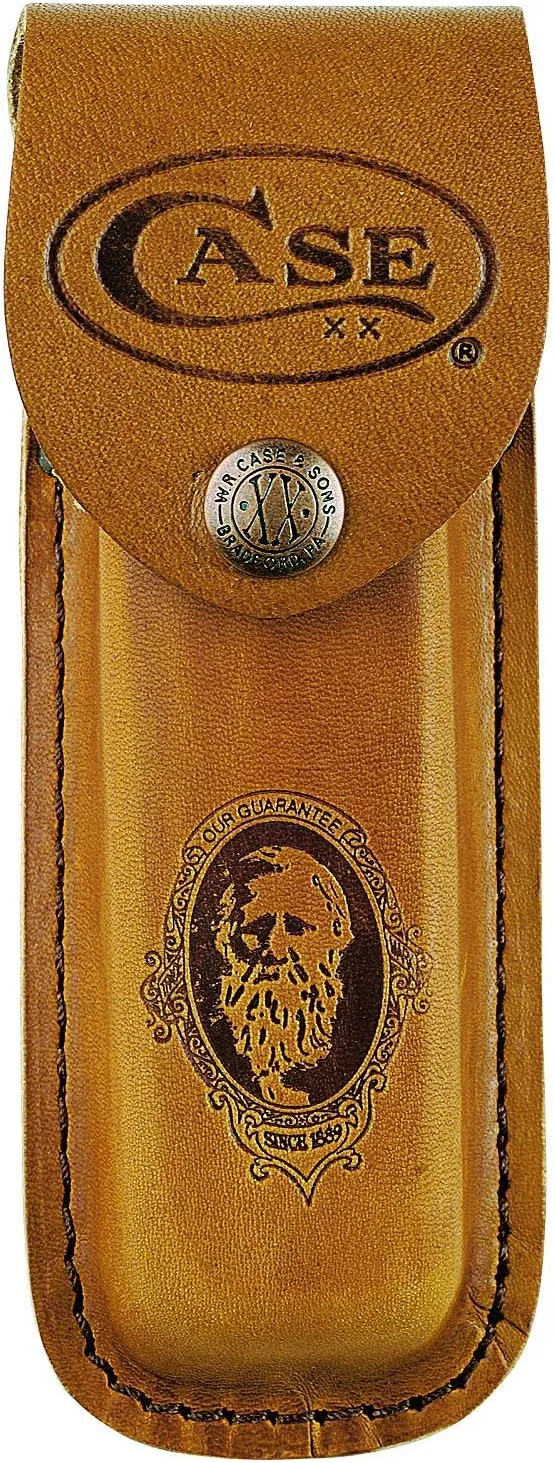 Case WR XX Pocket Knife Burnt 6.5 Bonestag Folding Hunter W/Sheath Item #3574 - (6.5265 SS) - Length Closed: 5 1/4 Inches