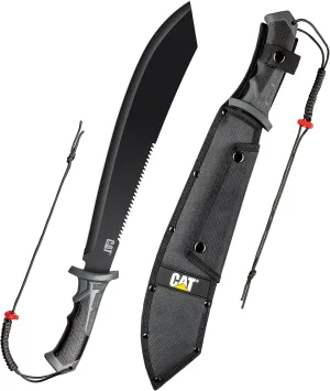 Cat Machete 21-Inch Blade with Shoulder Strap Sheath, Inch, Stainless Steel Blade Knife, Cut Brush Clearing, Hiking, Camping, Gardening - Black 980619ECT