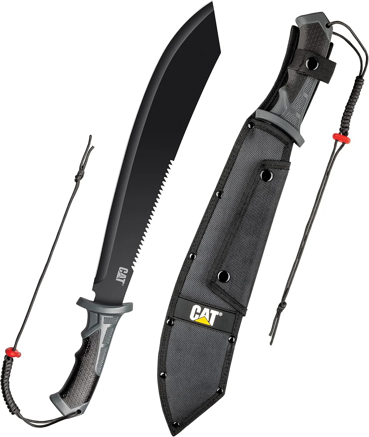 Cat Machete 21-Inch Blade with Shoulder Strap Sheath, Inch, Stainless Steel Blade Knife, Cut Brush Clearing, Hiking, Camping, Gardening - Black 980619ECT