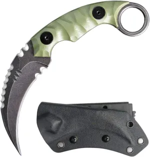 Ccanku C1691 Fixed Blade Knife D2 Steel G10 Handle 4 Inches,Outdoor Survival Claw Teeth Knife,Camping EDC Tools, Kydex Sheaths … …