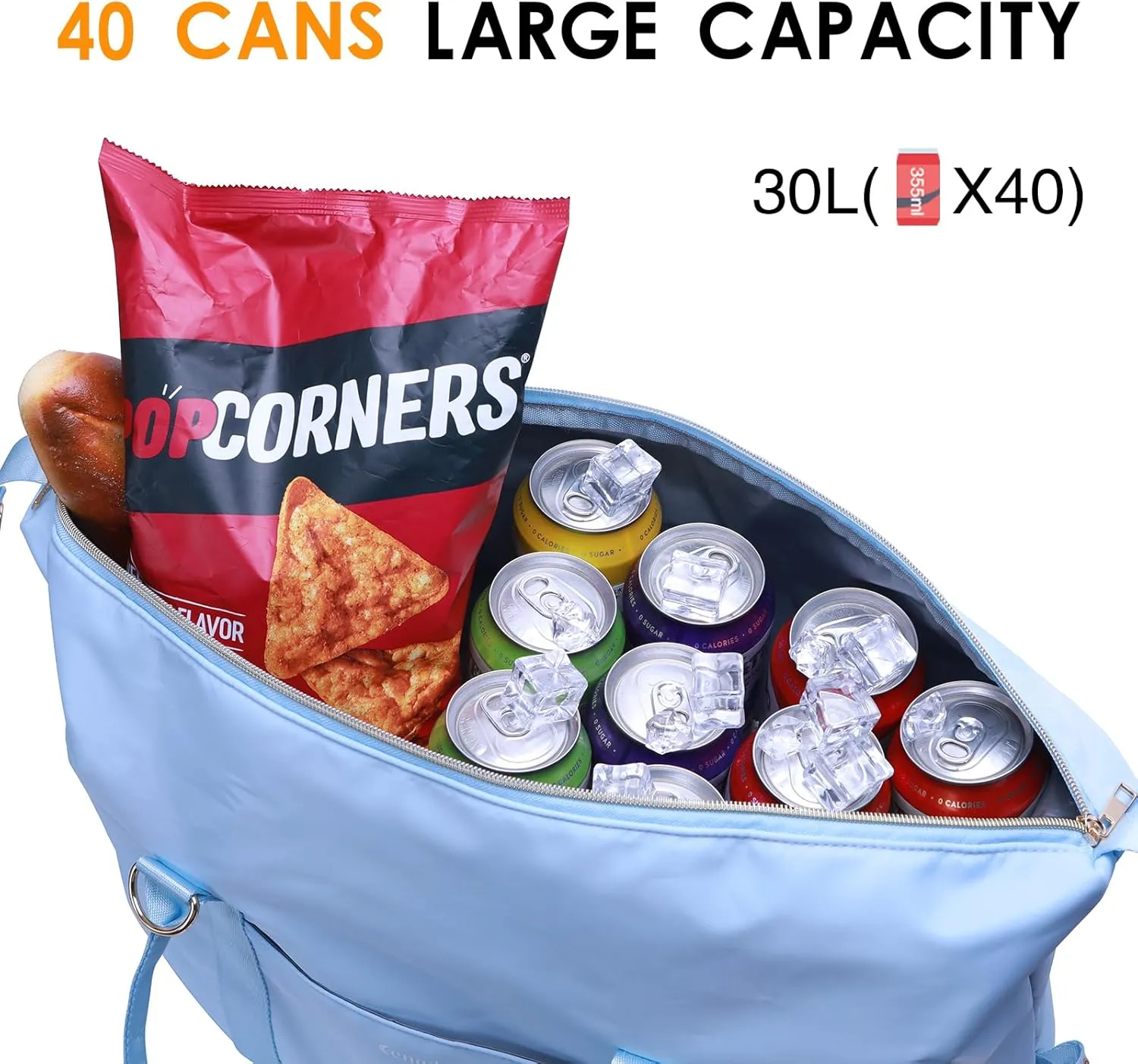 Ceneda Large Cooler Bag 40 Can Insulated Soft Cooler Leakproof Cooler Tote Bag Beach Travel Camping Lunch Bag for Women and Men