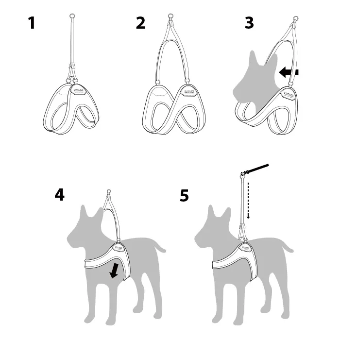 Charlie's Backyard Adjustable Easy Harness Red