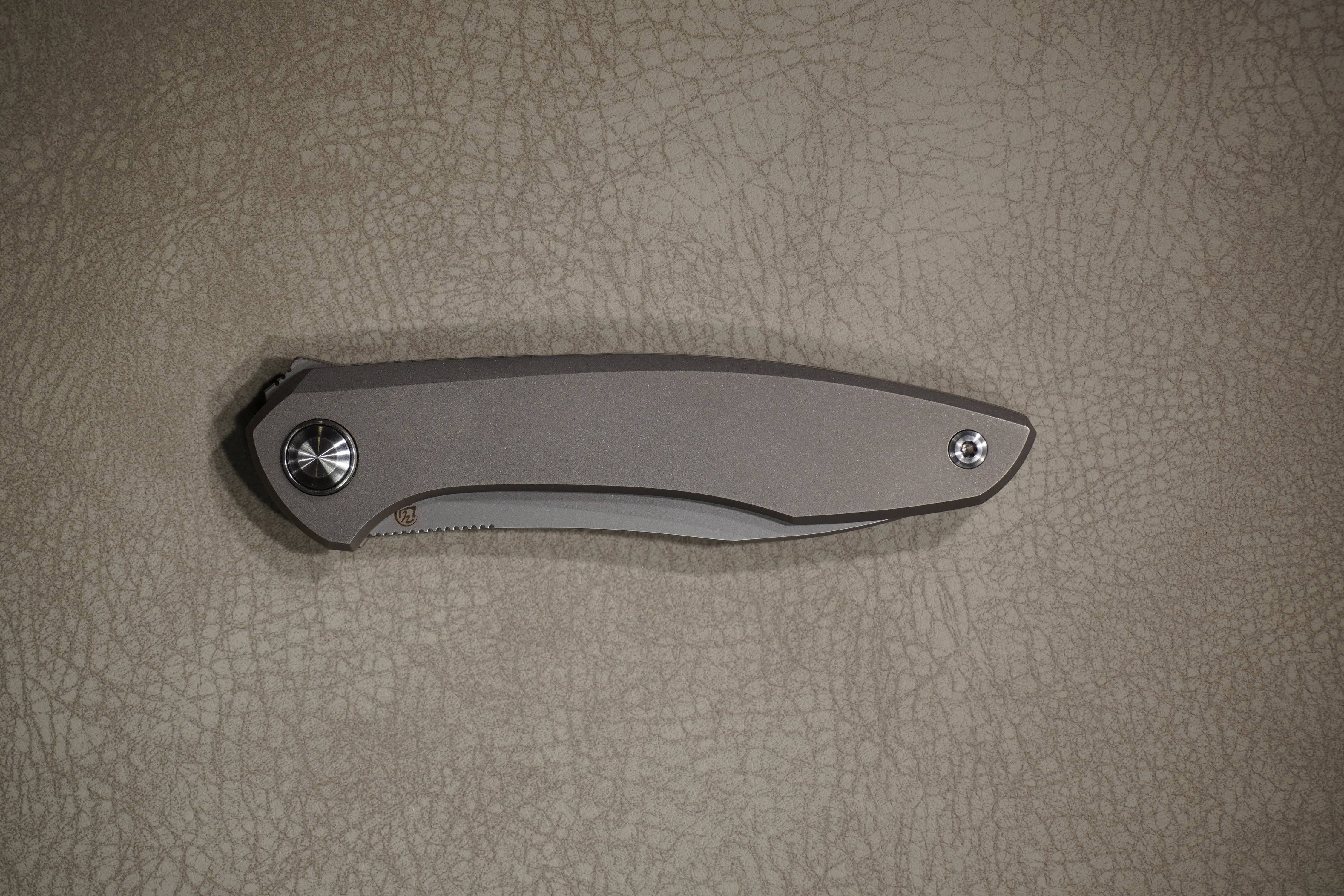 Cheburkov Knife Russian, Steel Elmax, Handle Gray Titanium